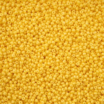 1 Hank of 11/0 Solgel Opaque Dyed Chalk Yellow Seed Beads