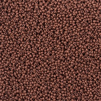 22 Grams of 11/0 Matte Opaque Dark Brown Terra Intensive Seed Beads