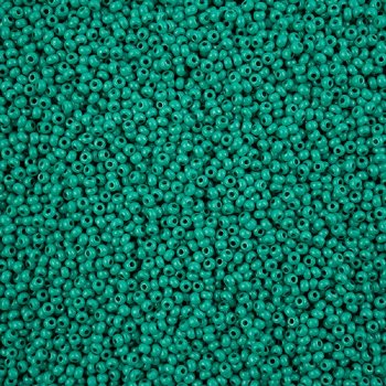 50 grams of 11/0 Opaque Dark Green Terra Intensive Seed Beads