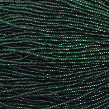 1 Hank of 11/0 Transparent Dark Green Seed Beads