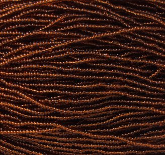 1 Hank of 11/0 Transparent Dark Topaz Seed Beads