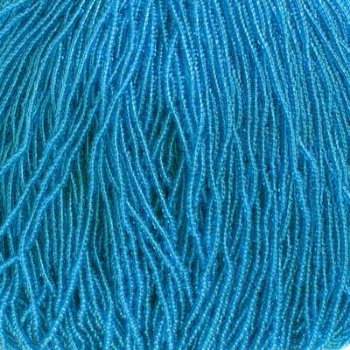 1 Hank of 11/0 Transparent Medium Aqua Seed Beads