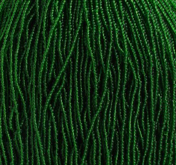 1 Hank of 11/0 Transparent Medium Green Seed Beads