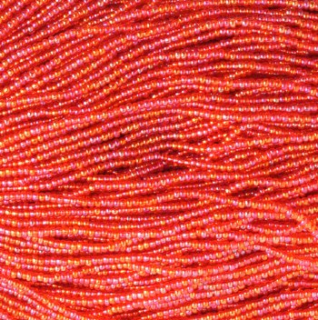 1 Hank of 11/0 Transparent Orange AB Seed Beads