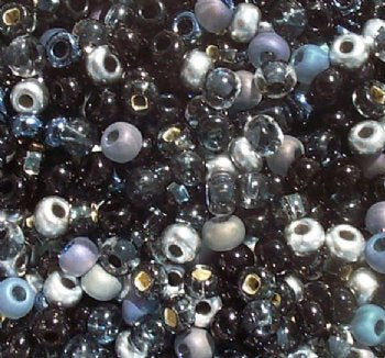 20 Gram Vial of 2/0 Black Multi Mix Seed Beads