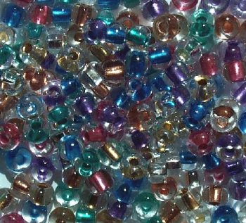 20 Gram Vial of 2/0 Metallic Lined Crystal Seed Bead Mix