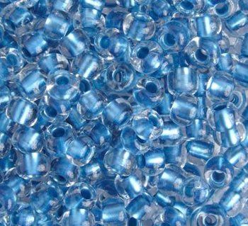 20 Gram Vial of 2/0 Metallic Blue Lined Crystal Seed Beads
