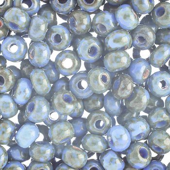 20 Gram Vial of of 2/0 Opaque Light Blue Travertine Seed Beads