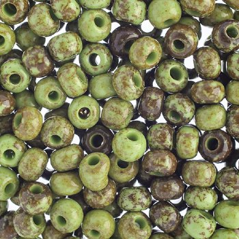 20 Gram Vial of 2/0 Opaque Light Green Travertine Seed Beads