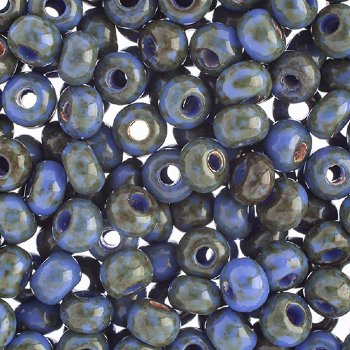 20 Gram Vial of 2/0 Opaque Medium Blue Travertine Seed Beads