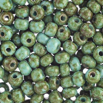 20 Gram Vial of of 2/0 Opaque Turquoise Travertine Seed Beads