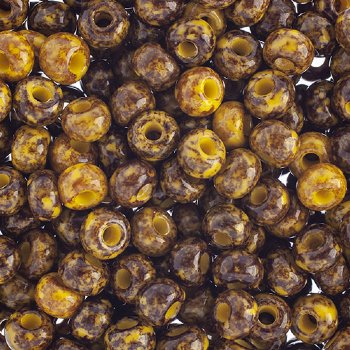 20 Gram Vial of 2/0 Opaque Yellow Travertine Seed Beads