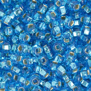 20 Gram Vial of 2/0 Silver Lined Capri Blue Seed Beads