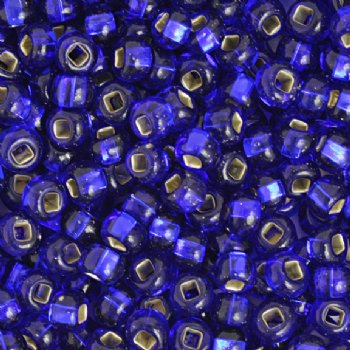 20 Gram Vial of 2/0 Silver Lined Royal Blue Seed Beads
