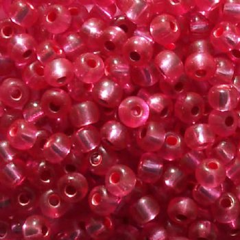 20 Gram Vial of 2/0 Silver Lined Dark Pink Seed Beads
