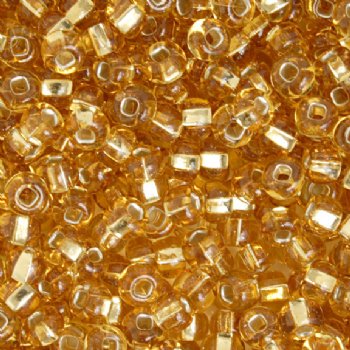 20 Gram Vial of 2/0 Silver Lined Gold Seed Beads