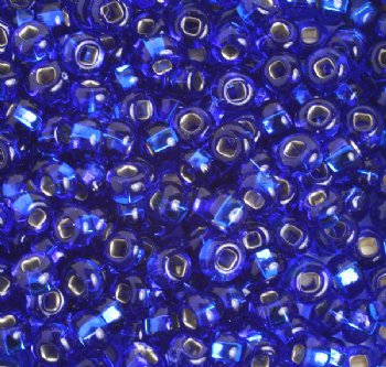 20 Gram Vial of 2/0 Silver Lined Sapphire Seed Beads