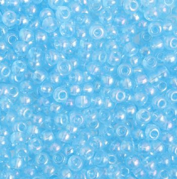 20 Gram Vial of 2/0 Transparent Light Aqua AB Seed Beads