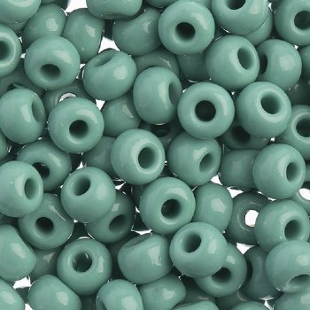 25g of 32/0 Opaque Turquoise Green Seed Beads