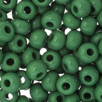 25g of 32/0 Opaque Medium Green Seed Beads