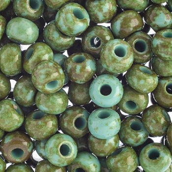 25g of 32/0 Opaque Turquoise Travertine Seed Beads