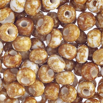 25g of 32/0 Opaque White Travertine Seed Beads