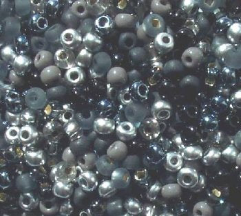 50g 6/0 Black Multi Mix Seed Beads