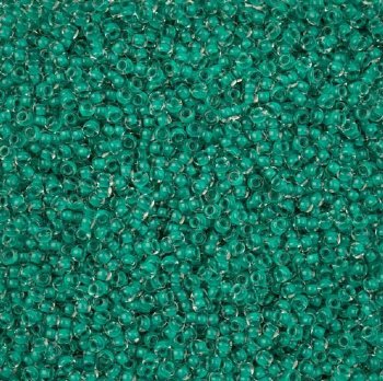 22 Grams 6/0 Terra Intensive Dark Green Lined Crystal Seed Beads