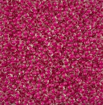 22 Grams 6/0 Terra Intensive Pink Lined Crystal Seed Beads