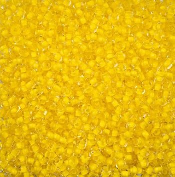 22 Grams 6/0 Terra Intensive Yellow Lined Crystal Seed Beads