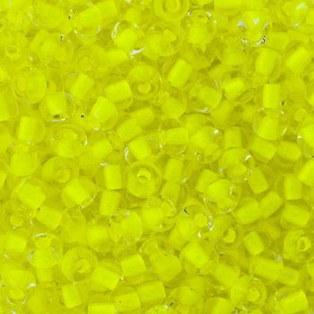 50g 6/0 Colorlined Neon Yellow Seed Beads