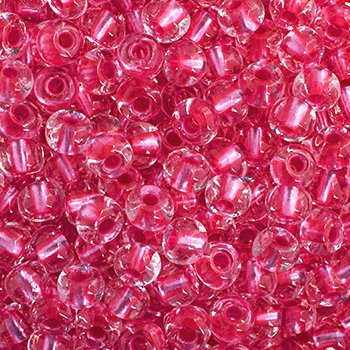 50g 6/0 Terra Pink Pearl Lined Crystal Seed Beads