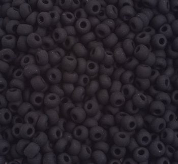 50g 6/0 Opaque Matte Black Seed Beads