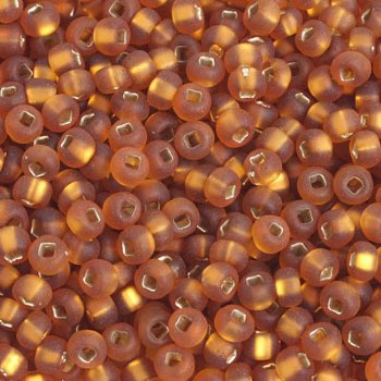 50g 6/0 Silver Lined Matte Dark Topaz Seed Beads