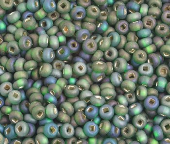 50g 6/0 Silver Lined Matte Green Iris