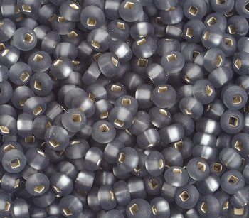 50g 6/0 Silver Lined Matte Grey Seed Beads