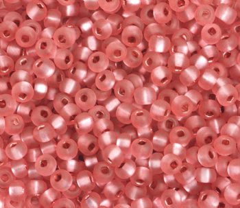 50g 6/0 Silver Lined Matte Rose Seed Beads