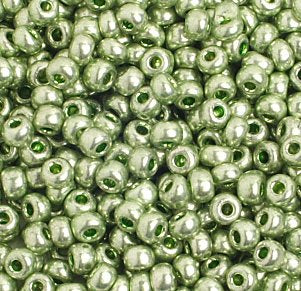 50g 6/0 Metallic Light Olive Seed Beads