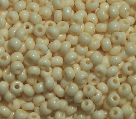 50g 6/0 Opaque Bone Glass Seed Beads