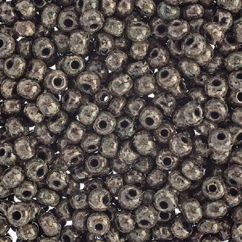 50g of 6/0 Opaque Jet Travertine Seed Beads