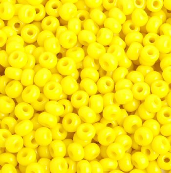 50g 6/0 Opaque Lemon Yellow Seed Beads