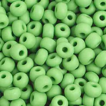 50g 6/0 Opaque Matte Light Green Seed Beads