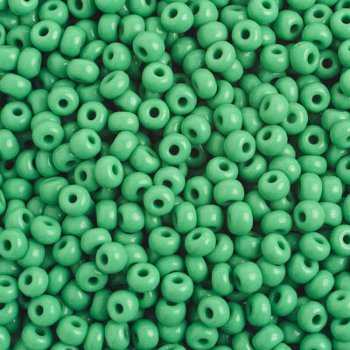 50g 6/0 Opaque Medium Green Seed Beads