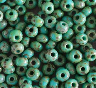 50g of 6/0 Opaque Turquoise Travertine Seed Beads