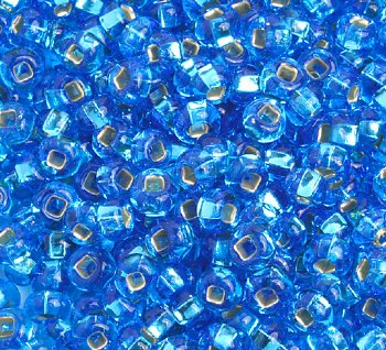 50g 6/0 Silver Lined Capri Blue Seed Beads