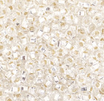 50g 6/0 Crystal Silver Lined