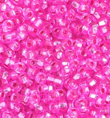 50g 6/0 Fuchsia Silver Lined