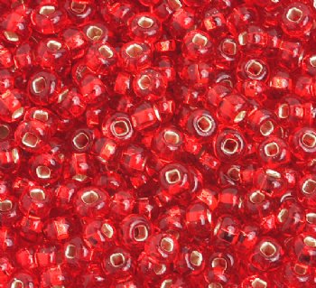 50g 6/0 Silver Lined Light Red Seed Beads