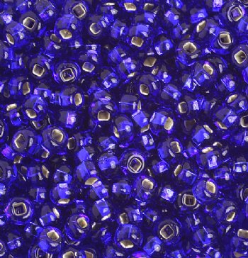 50g 6/0 Royal Blue Silver Lined Seed Beads