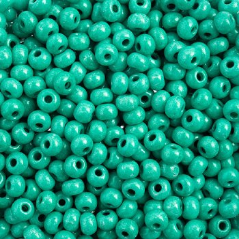 50g 6/0 Opaque Terra Dyed Dark Green Intensive Seed Beads